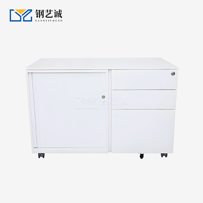 3-Drawer Mobile Cabinet with Tambour Door